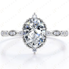 1.20 TCW Oval Cut Unique 10K Moissanite Ring for Women